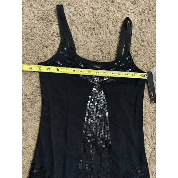 IDEOLOGY Black Sequin Mesh WhimsiGoth Witchy Slip Fairy Grunge Dress Womens XS - Picture 11 of 13
